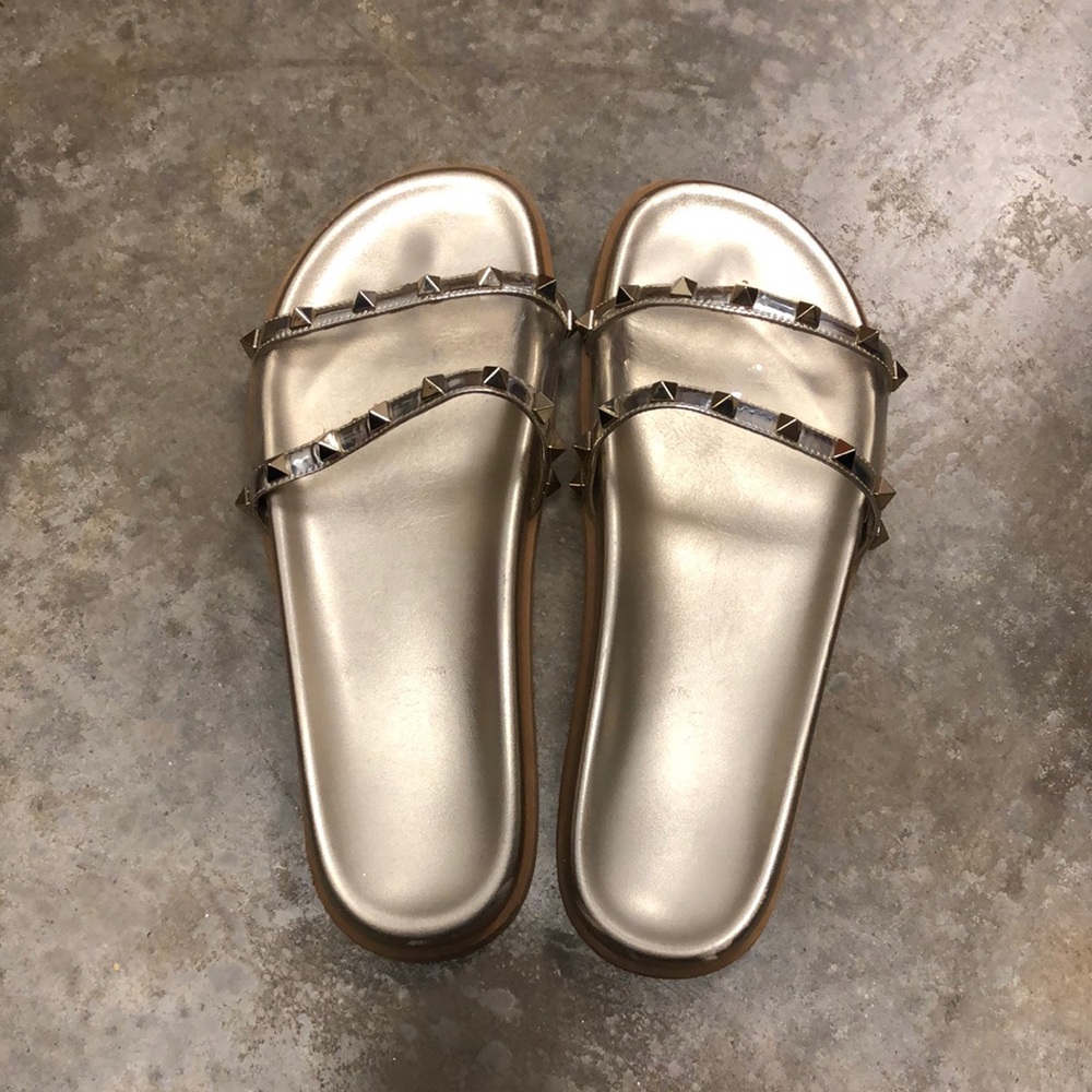 Valentino Gold Studded Sandals